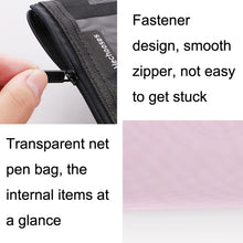 Load image into Gallery viewer, Hechooses D033 Transparent Mesh Exam Portable Pen Bag, Style:, Square (Black), Square (White), Square (Gray), Square (Pink), Square (Blue), Square (Green), Triangle (Black), Triangle (White), Triangle (Gray), Triangle (Pink), Triangle (Blue)           ...