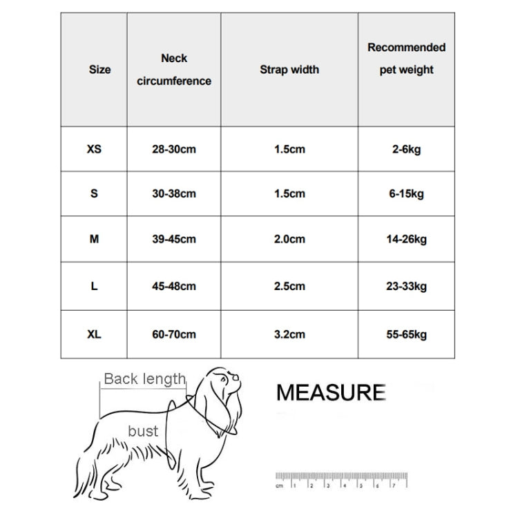 Honeycomb Net Dog Collar Neck Collar Breathable Reflective Anti-Strangle Collar, XS, S, M, L, XL