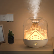 Load image into Gallery viewer, FX-039 USB Charging Ambient Light Humidifier Mountain Mini Wireless Humidifier, Green, White, Wine Red