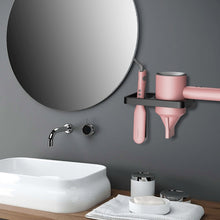Load image into Gallery viewer, 2-in-1 Hair Dryer Wall Mount Bracket Bathroom Shelf, White, Black