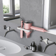 Load image into Gallery viewer, 2-in-1 Hair Dryer Wall Mount Bracket Bathroom Shelf, White, Black