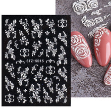 Load image into Gallery viewer, 5D Three-dimensional Carved Nail Art Stickers Rose Pattern Embossed Nail Stickers, Stz-5D09, Stz-5D10, Stz-5D11, Stz-5D12, Stz-5D13, Stz-5D14, Stz-5D15, Stz-5D16
