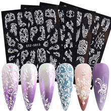 Load image into Gallery viewer, 5D Three-dimensional Carved Nail Art Stickers Rose Pattern Embossed Nail Stickers, Stz-5D09, Stz-5D10, Stz-5D11, Stz-5D12, Stz-5D13, Stz-5D14, Stz-5D15, Stz-5D16