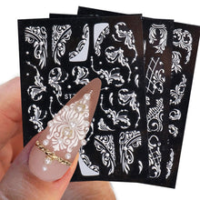 Load image into Gallery viewer, 5D Three-dimensional Carved Nail Art Stickers Rose Pattern Embossed Nail Stickers, Stz-5D09, Stz-5D10, Stz-5D11, Stz-5D12, Stz-5D13, Stz-5D14, Stz-5D15, Stz-5D16