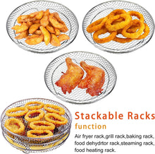 Load image into Gallery viewer, Air Fryer Accessories 8-inch Three Layer Round Grill Steam Rack, Round
