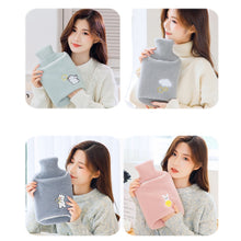 Load image into Gallery viewer, Detachable Washing Cloth Cover Rubber Hot Water Bag Can Be Intervened, Pink Rabbit 2000ML, Gray Clouds 2000ML, Blue Bears 2000ML, Green Star Rabbit 2000ML, Pink Rabbit 1000ML, Gray Clouds 1000ML, Blue Bear 1000ML, Green Star Rabbit 1000ML