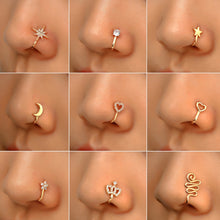 Load image into Gallery viewer, U-shaped Nose Clip Copper Inlaid With Zircon Nose Decoration, Color: G-189 Silver, G-364 Gold, G-365 Silver, G-247 Gold, G-248 Silver, G-251 Gold, G-252 Silver, G-253 Gold, G-254 Silver, G-235 Gold, G-236 Silver, G-231 Gold, G-232 Silver, G-249 Gold   ...