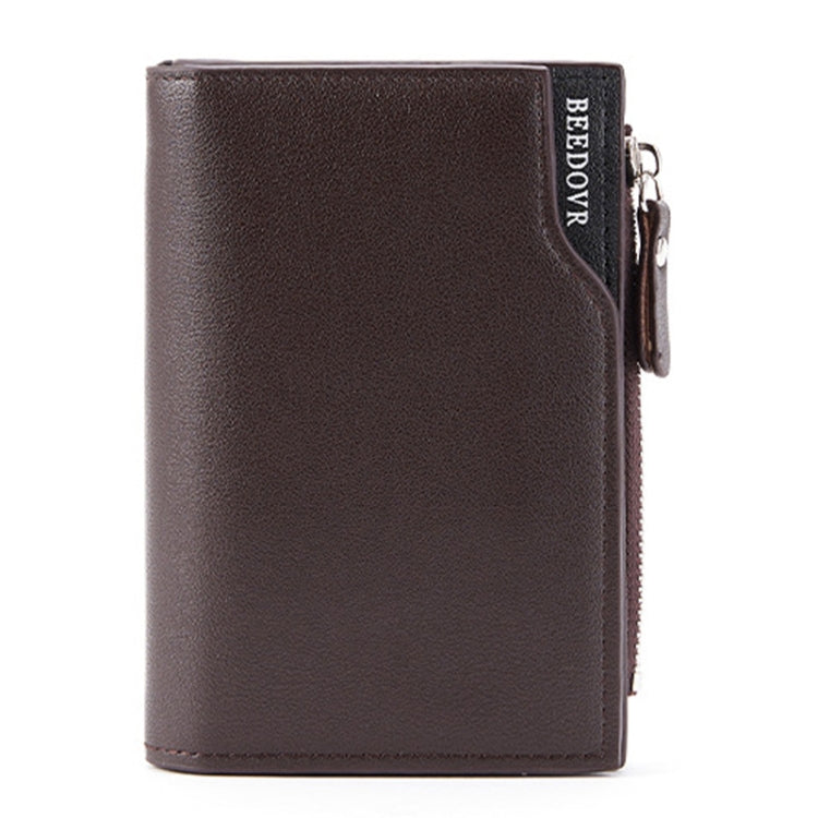BEEDOVR 9902 Men Short Wallet Multi-card Zipper ID Bag, BEEDOVR 9902 Black, BEEDOVR 9902 Brown