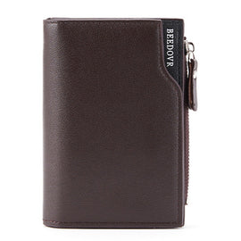 BEEDOVR 9902 Men Short Wallet Multi-card Zipper ID Bag, BEEDOVR 9902 Black, BEEDOVR 9902 Brown