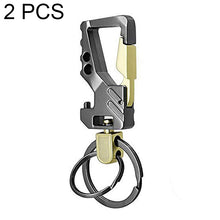 Load image into Gallery viewer, 2 PCS QP-131 Multifunctional Double Ring Car Keychain Bottle Opener Carabiner