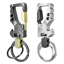 Load image into Gallery viewer, 2 PCS QP-131 Multifunctional Double Ring Car Keychain Bottle Opener Carabiner