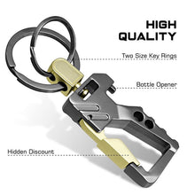 Load image into Gallery viewer, 2 PCS QP-131 Multifunctional Double Ring Car Keychain Bottle Opener Carabiner