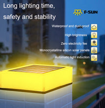 Load image into Gallery viewer, TS-S5306 Outdoor Solar Column Head Lamp IP68 Waterproof Lawn Yard Light, Style:, Three Color Switch, RGB Gradient + Color Fixing