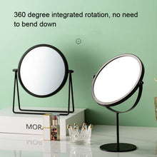 Load image into Gallery viewer, Desktop Makeup Mirror Simple Portable Mirror Rotating Dressing Mirror,Style:, Gold High Model, Gold Stand Model, Black High Model, Black Stand Model