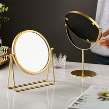 Load image into Gallery viewer, Desktop Makeup Mirror Simple Portable Mirror Rotating Dressing Mirror,Style:, Gold High Model, Gold Stand Model, Black High Model, Black Stand Model