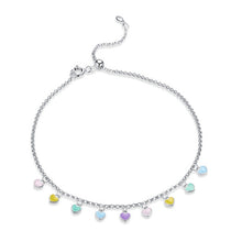 Load image into Gallery viewer, SCT020 Rainbow Love Silver Anklet S925 Silver Anklet, SCT020
