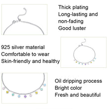 Load image into Gallery viewer, SCT020 Rainbow Love Silver Anklet S925 Silver Anklet, SCT020