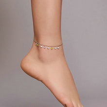 Load image into Gallery viewer, SCT020 Rainbow Love Silver Anklet S925 Silver Anklet, SCT020