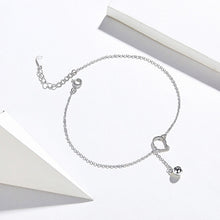 Load image into Gallery viewer, SCT003 Cat Bell 925 Silver Anklet White Gold Plated Simple Ladies Anklet, SCT003