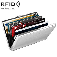 Load image into Gallery viewer, ZT-1563 RFID Anti-theft Aluminum Alloy Multi-compartment Business Card Case Card Holder, Black, Silver