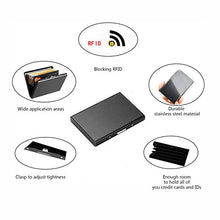 Load image into Gallery viewer, ZT-1563 RFID Anti-theft Aluminum Alloy Multi-compartment Business Card Case Card Holder, Black, Silver