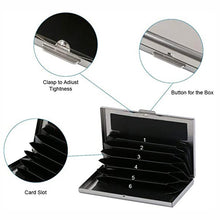 Load image into Gallery viewer, ZT-1563 RFID Anti-theft Aluminum Alloy Multi-compartment Business Card Case Card Holder, Black, Silver
