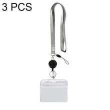 Load image into Gallery viewer, 3 PCS TZ-003 Transparent PVC Horizontal ID Card Holder Badge, TZ-003(Purple), TZ-003(Gray)