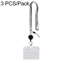 Load image into Gallery viewer, 3 PCS TZ-003 Transparent PVC Horizontal ID Card Holder Badge, TZ-003(Purple), TZ-003(Gray)