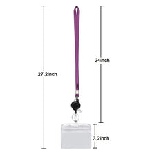 Load image into Gallery viewer, 3 PCS TZ-003 Transparent PVC Horizontal ID Card Holder Badge, TZ-003(Purple), TZ-003(Gray)
