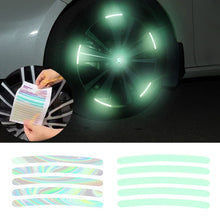 Load image into Gallery viewer, 20pcs /Set Car Rainbow Wheel Hub Reflective Stickers Tire Luminous Warning Decoration, Color: Rainbow, Rainbow, Purity