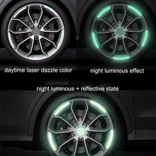 Load image into Gallery viewer, 20pcs /Set Car Rainbow Wheel Hub Reflective Stickers Tire Luminous Warning Decoration, Color: Rainbow, Rainbow, Purity