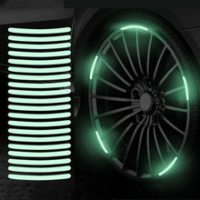 Load image into Gallery viewer, 20pcs /Set Car Rainbow Wheel Hub Reflective Stickers Tire Luminous Warning Decoration, Color: Rainbow, Rainbow, Purity