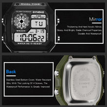 Load image into Gallery viewer, SYNOKE 9619C Nylon Canvas Strap Three-Ring Buckle Vintage Electronic Luminous Watch