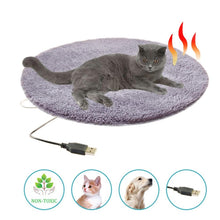 Load image into Gallery viewer, 5V USB Pet Electric Heating Pad for Dogs and Cats To Keep Warm, Short Plush (Pink), Short Plush (Silver Gray), Short Plush (Grass Green), Short Plush (Gray Purple), Short Plush (Sapphire Blue), Short Plush (Light Camel)