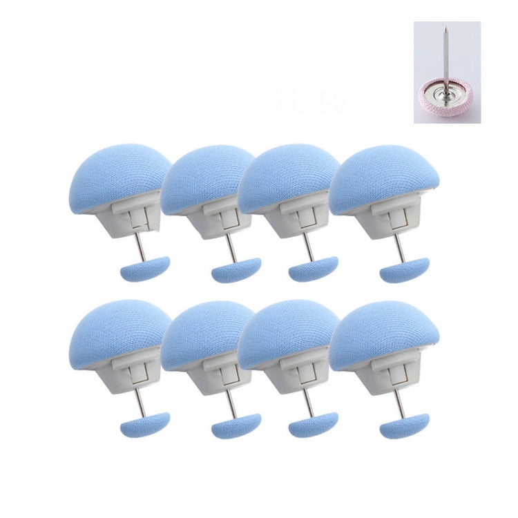 8 PCS Non-marking One-touch Unlocking Mushroom-shaped Quilt Fixer, Pink+Cloth Needle, Gray+Cloth Needle, Blue+Cloth Needle, White+Cloth Needle, Light Pink+Gum Needle, Light Blue+Glue Needle, White+Glue Needle