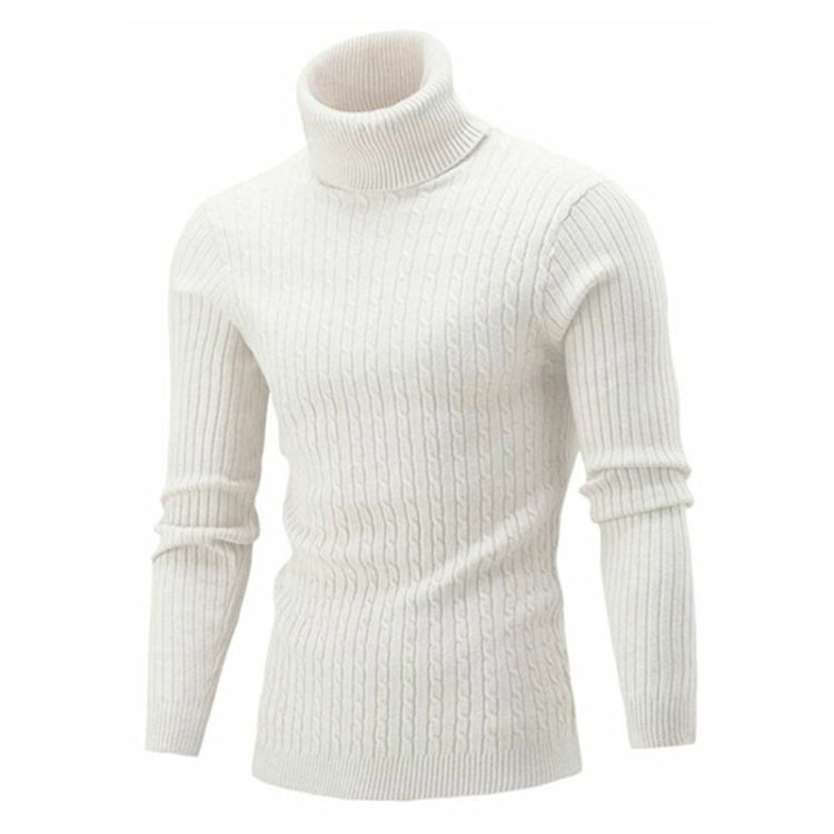 High-Collar Long-Sleeved Men Sweater Casual Thread Knit Clothes, M, L, XL, XXL, XXXL, XXXXL