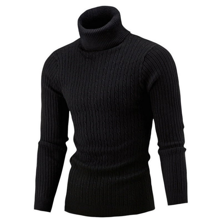 High-Collar Long-Sleeved Men Sweater Casual Thread Knit Clothes, M, L, XL, XXL, XXXL, XXXXL