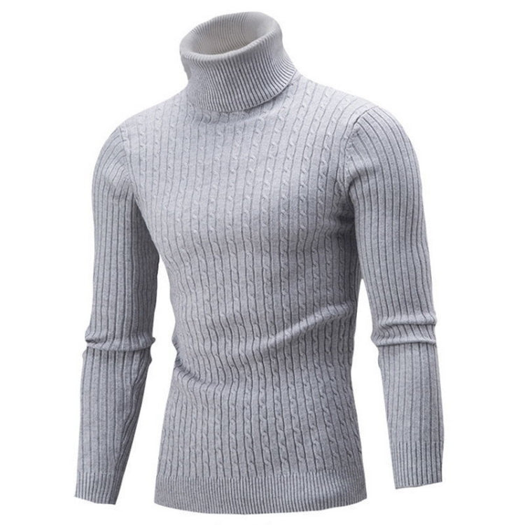 High-Collar Long-Sleeved Men Sweater Casual Thread Knit Clothes, M, L, XL, XXL, XXXL, XXXXL