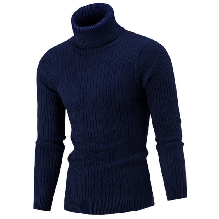 High-Collar Long-Sleeved Men Sweater Casual Thread Knit Clothes, M, L, XL, XXL, XXXL, XXXXL