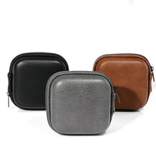 Load image into Gallery viewer, Retro Leather USB Data Cable Storage Bag Earphone Headset Case Pouch Box, Black, Brown, Gray