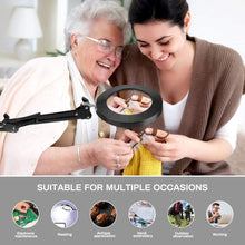 Load image into Gallery viewer, 5X Magnifying Glass LED Folding Long Arm Clip Light Eye-protection USB Reading Lamp