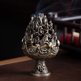 Vintage Indoor Incense Burner Copper Alloy Incense Burner Ornament, Size: