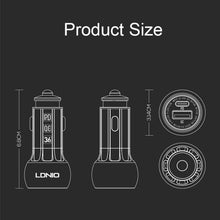 Load image into Gallery viewer, LDNIO C1 36W PD + QC 3.0 Car Fast Charger High Power Intelligent USB Car Charger, with Micro USB Cable, with 8 Pin Cable, with USB-C/Type-C Cable