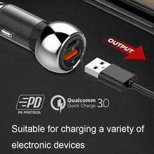 Load image into Gallery viewer, LDNIO C1 36W PD + QC 3.0 Car Fast Charger High Power Intelligent USB Car Charger, with Micro USB Cable, with 8 Pin Cable, with USB-C/Type-C Cable
