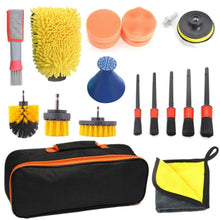 Load image into Gallery viewer, 19 PCS / Set Car Beauty Cleaning Brush Details Brush Washing Glove Tool Set, 19 in 1 Red Ring, 19 in 1 Yellow Ring