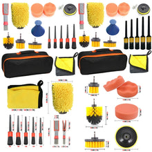 Load image into Gallery viewer, 19 PCS / Set Car Beauty Cleaning Brush Details Brush Washing Glove Tool Set, 19 in 1 Red Ring, 19 in 1 Yellow Ring