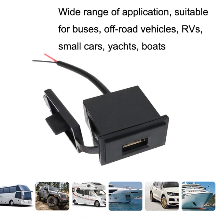 2PCS 2.4 A Motor Boat Trailer Car Modified Square Single USB Car Charger, 2PCS 2.4 A