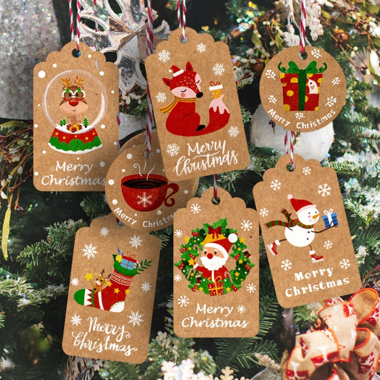 2 Packs 50pcs/set  Christmas Kraft Paper Tags Gift Wrapping Paper Labels, Series 1, Series 2, Series 3, Series 4, Series 5, Series 6, Series 7, Series 8, Series 9, Series 10, Series 11, Series 12, Series 13, Series 14