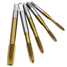 Load image into Gallery viewer, M3-M8 Titanium Plated Straight Slot Tap HSS Tapping Inner Thread Set, 5 In 1 / Set Thread Set