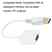 Load image into Gallery viewer, DP to VGA Adapter Wire Square Adapter, Cable Length: 15cm, DP to VGA White, DP to VGA Black